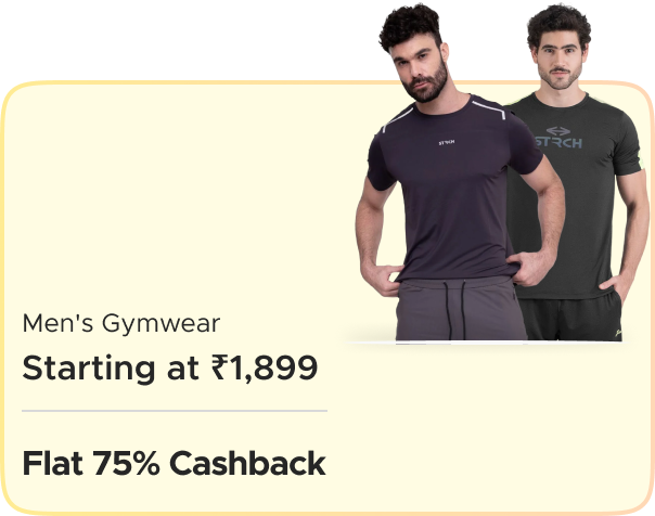 Strch: Men's Gymwear starting at just ₹1899 + Flat 7 Strch: Men's Gymwear starting at just ₹1899 + Flat 7