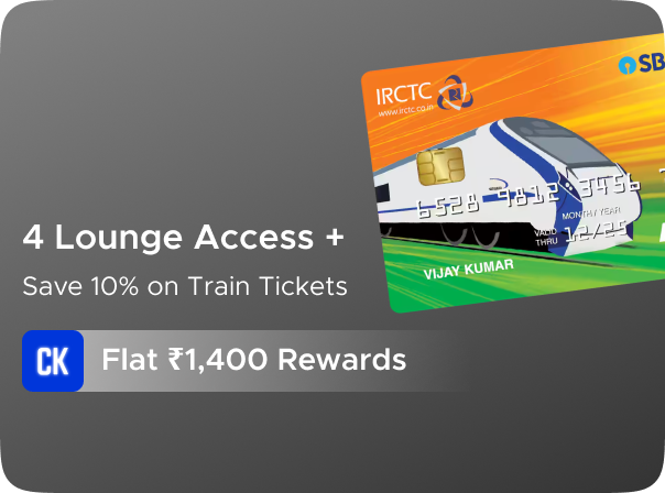 SBI: Earn Flat Rs 1400 CashKaro Rewards on SBI IRCTC Credit Card Activation