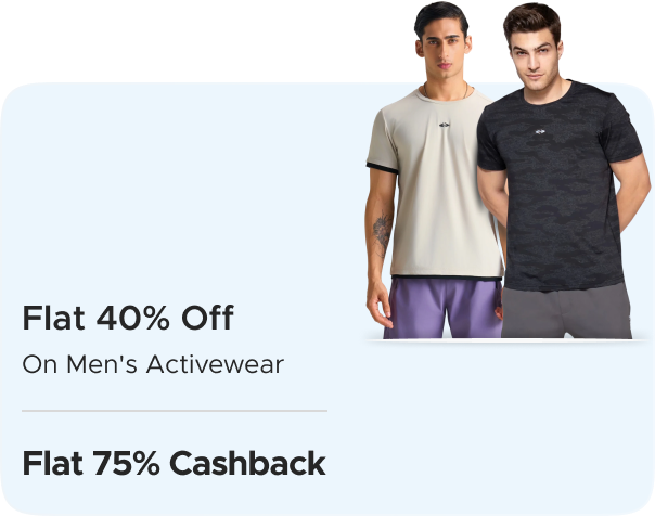 Strch: Flat 40% off on Men's Activewear + Flat 75% Strch: Flat 40% off on Men's Activewear + Flat 75%