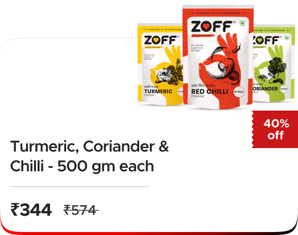 Zoff Foods: Buy Chilli + Turmeric + Coriander (500g Zoff Foods: Buy Chilli + Turmeric + Coriander (500g