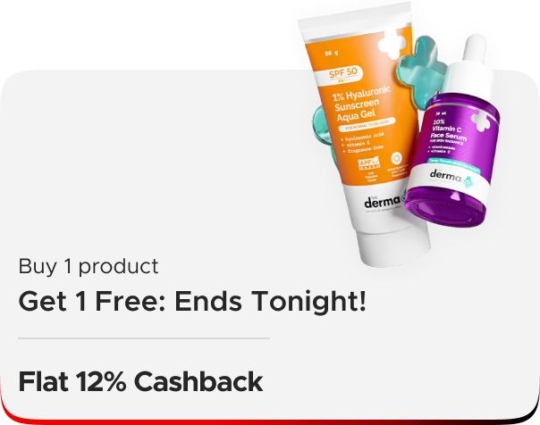 The Derma Co: Buy 1, Get 1 FREE - Ends Tonight! + Flat 12% CashKaro Cashback