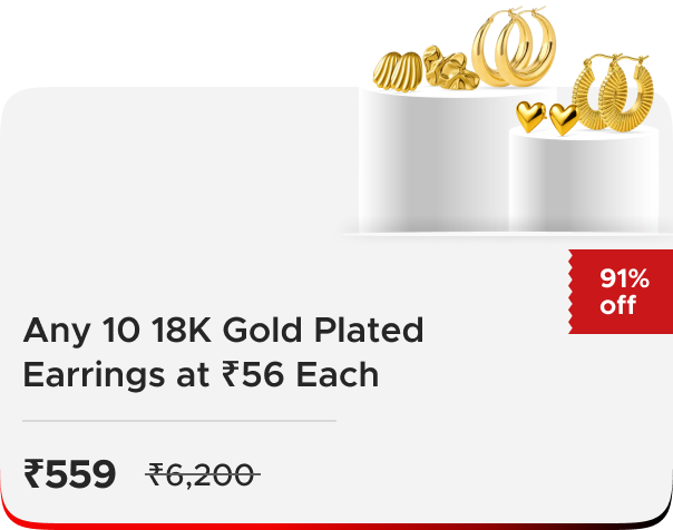 Kimti: Buy Any 10 18K Gold Plated Earrings at ₹56 Each!