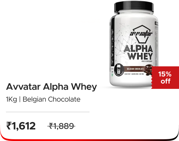 Hyugalife: Buy Avvatar Alpha Whey 1kg | Belgian Chocolate | 1Kg worth Rs 1889 at Just Rs. 1612!