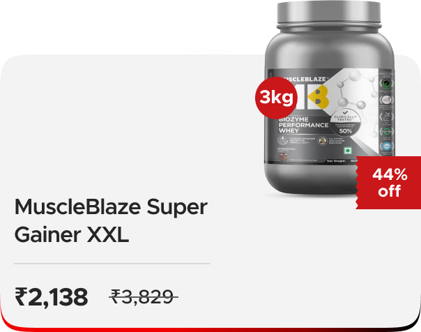 Healthkart: Buy MuscleBlaze Super Gainer XXL, 3 kg worth Rs 3829 at Rs 2138