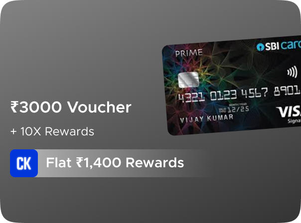 Earn Flat Rs 1400 CashKaro Rewards on SBI Simply Prime Credit Card Application Approval