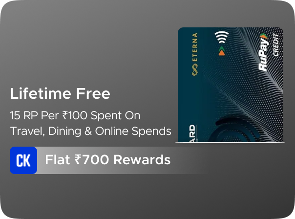 Earn Flat Rs 700 CashKaro Rewards on BOBCARD Eterna Credit Card Activation