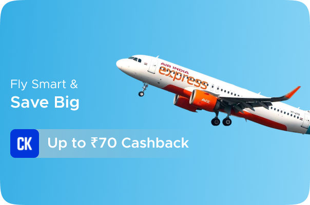 Fly smart & save big + Up to Rs.70 CashKaro Cashback on Flight Bookings