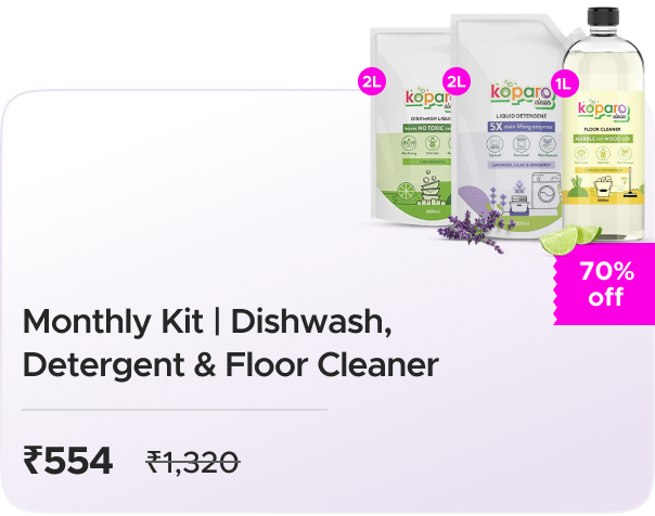 Koparo Clean: Buy Koparo Clean: Monthly Cleaning Kit - Detergent, Dishwash & Floor Cleaner Worth ₹1320 at ₹554