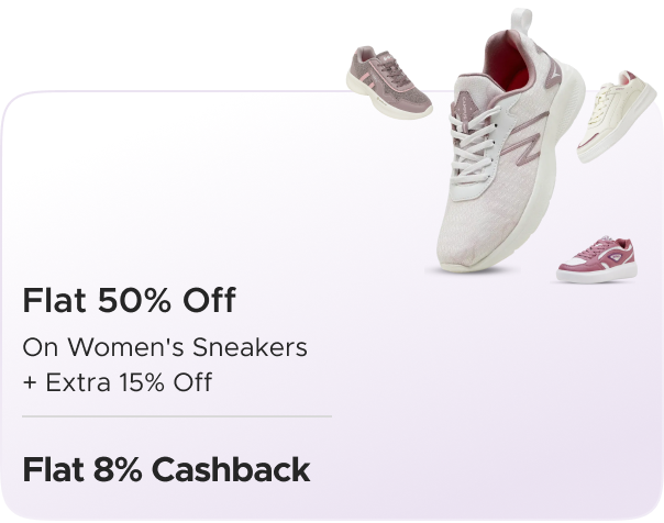 Campus Shoes: Flat 50% Off on Women's sneakers + Extra 15% Off + Flat 8% CashKaro Cashback