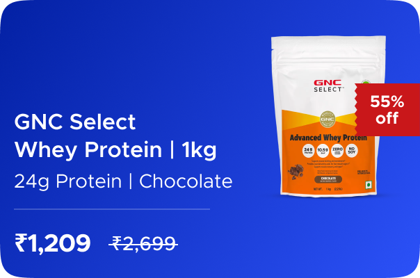 Hyugalife: Buy GNC Select Advanced Whey Protein - 24g Protein - Chocolate - 1 kg Worth ₹2699 at ₹1209