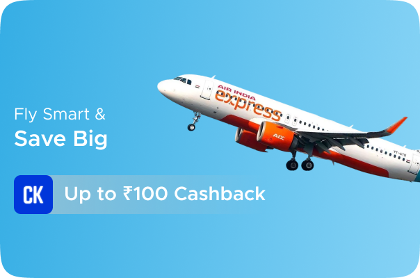 Fly smart & save big + Up to Rs.100 CashKaro Cashback on Flight Bookings
