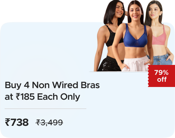 Clovia: Buy Clovia: 4 Bras for ₹499 Worth ₹3499 at ₹738