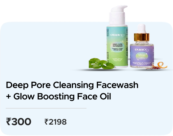 Ounce Organics: Buy Ounce Organics: Deep Pore Cleansing Facewash + Glow Boosting Face Oil Worth ₹2198 at ₹300