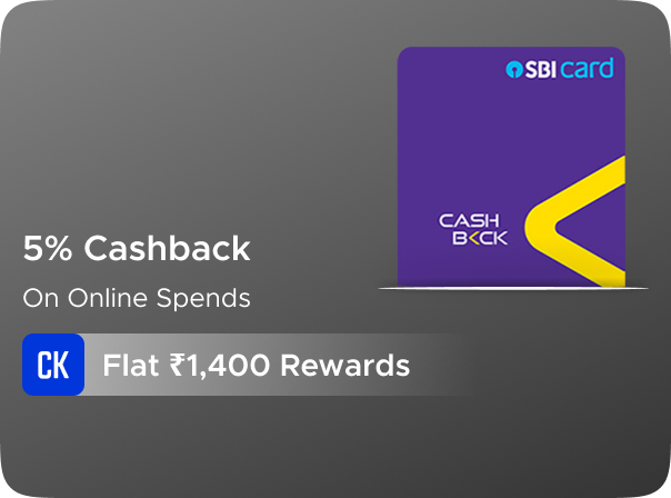 SBI: Flat Rs.1400 CashKaro Rewards on Card Disbursal for SBI Cashback Credit Card