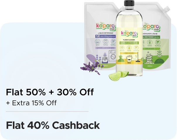 Koparo Clean: Flat 50% Off + Extra 30% + 15% Off + Flat 40% CashKaro Cashback
