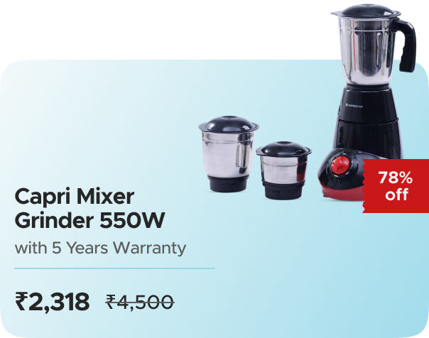 Wonderchef: Buy Wonderchef: Capri Mixer Grinder: Black & Red Worth ₹4500 at ₹2318