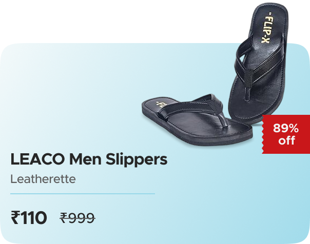 Hamara Mall: Buy Men Slippers By Flip-X Leatherette Comfortable Stylish, Durable, Non-Slip Slippers For Men Worth ₹999 at ₹110