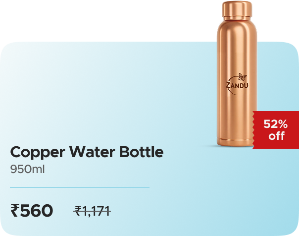 Zandu Care: Buy Zandu: Copper Bottle: 950ml Worth ₹1171 at ₹560