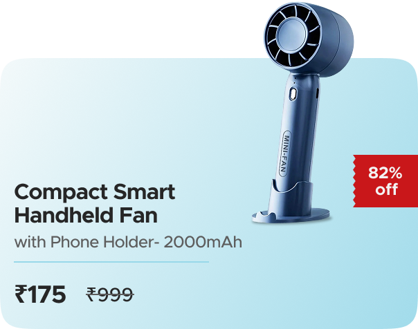 Zop: Buy Zop: Smart T-10Mini Handheld Fan Cell Phone Holder Design Table Fan 2000mAh Battery Worth ₹999 at ₹175