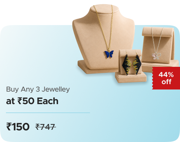 Tiaraa: Buy Any 3 Jewellery at ₹299 Only + Flat 50% CashKaro Cashback