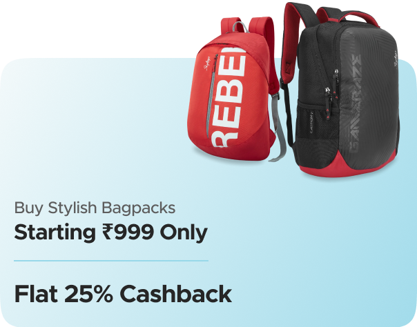 Skybags: Stylish Backpacks Starting ₹999 + Flat 25% CashKaro Cashback