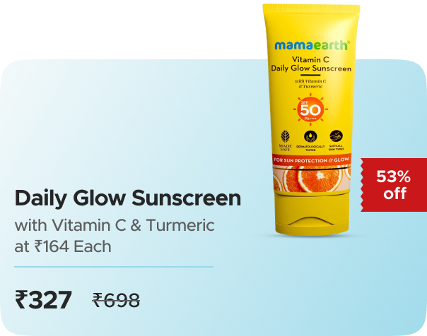 MamaEarth: Buy Mamaearth: Vitamin C Daily Glow Sunscreen with Vitamin C & Turmeric for Sun Protection & Glow: 50 g Worth ₹698 at ₹327