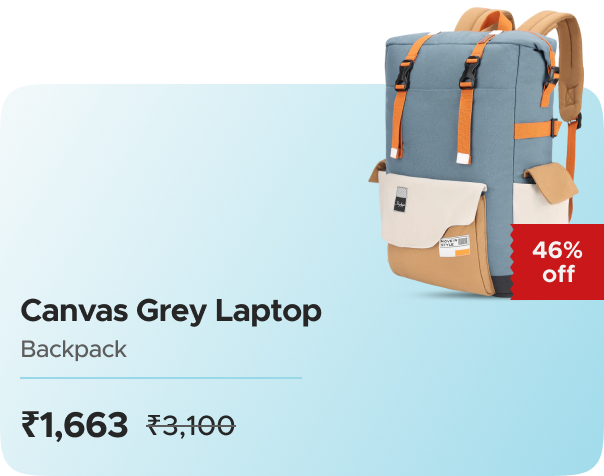 Skybags: Buy Skybags: Canvas 01 Laptop Backpack: Grey Worth ₹3100 at ₹1663