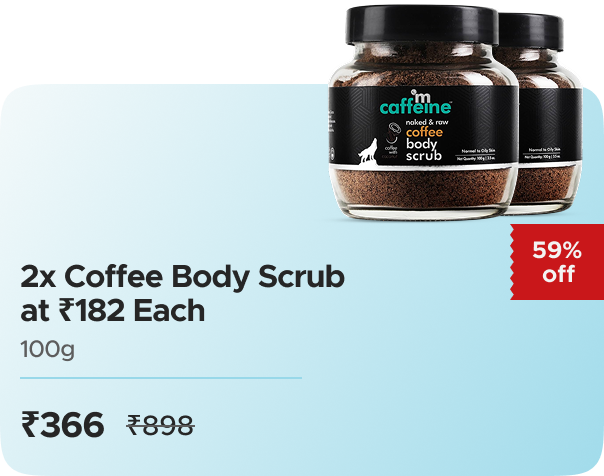 mCaffeine: Buy mCaffeine: Naked & Raw Coffee Body Scrub with Coconut: 100g Worth ₹898 at ₹366