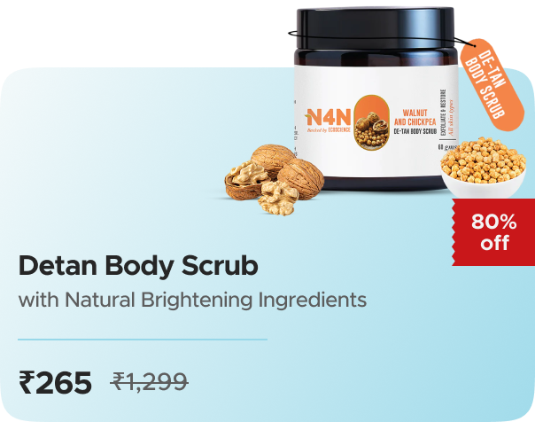 Nature 4 Nature Detan Body Scrub with Natural Brightenin, 60g — effective ₹265 (was ₹1299)