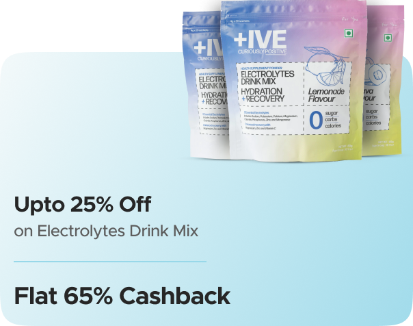 Curiously Positive — Upto 25% Off Electrolytes Drink Mix + Flat 65% Cashback