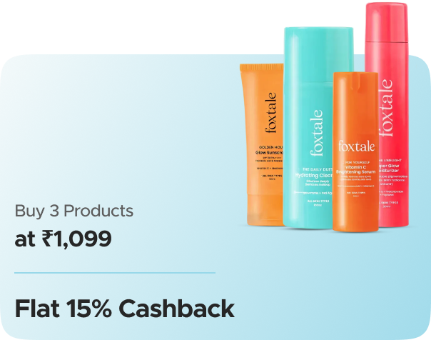 Foxtale: Buy 3 Products at ₹1099 + Flat 15% CashKaro Foxtale: Buy 3 Products at ₹1099 + Flat 15% CashKaro