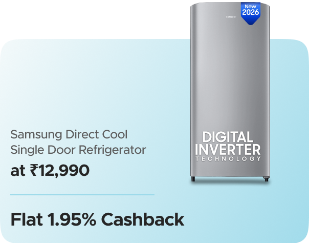 Flipkart: Samsung Refrigerator at ₹12990 + Flat 1.95% CashKaro Cashback