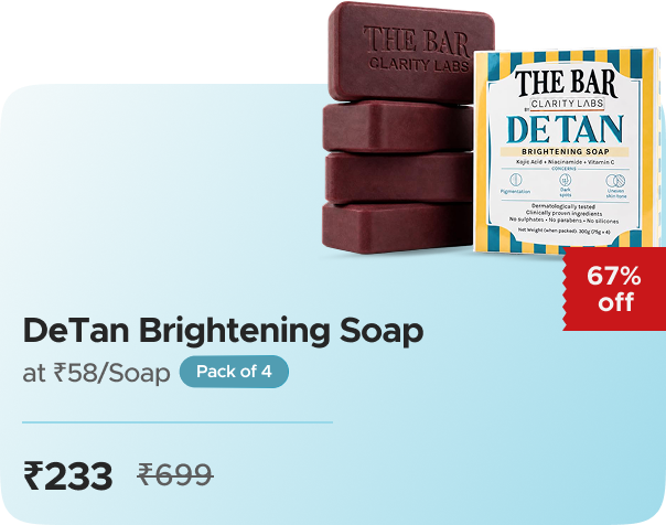 Clarity Labs DeTan Brightening Soap - Pack of 4 — effective ₹233 (was ₹699)