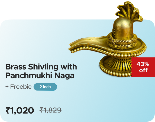 Art of Puja Brass Shivling with Panchmukhi Naga & – — effective ₹1020(was ₹1829)