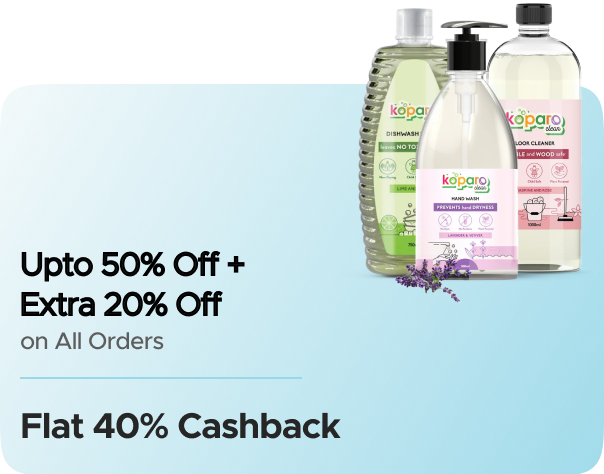 Koparo Clean — Upto 50% Off on Selected Products + Flat 20% Off Code + Flat 40% CashKaro Cashback + Flat 40% Cashback