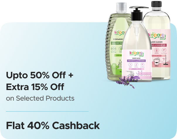 Koparo Clean — Upto 50% Off on Selected Products + Flat 15% Off Code + Flat 40% CashKaro Cashback + Flat 40% Cashback