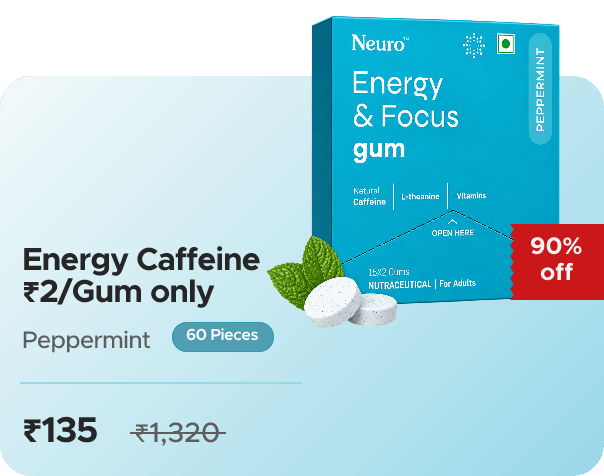 NeuroGum NeuroGum Energy Caffeine Gums - Peppermi — effective ₹135 (was ₹1320)