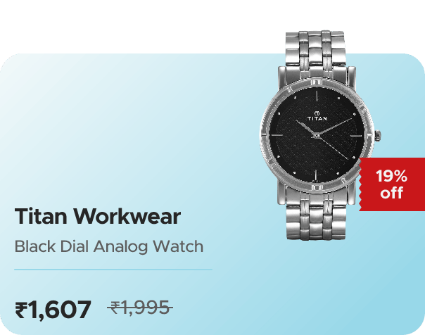 Flipkart CB Affoy Titan Karishma Titan Workwear Black Dial — effective ₹1607 (was ₹1995)