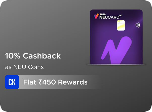 Tata Neu HDFC Bank Credit Card : Earn Flat Rs 475 CashKaro Rewards on Credit Card Activation