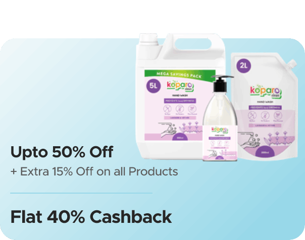 Koparo Clean — Upto 50% Off + Flat 15% Off + Flat 40% CashKaro Cashback + Flat 65% Cashback