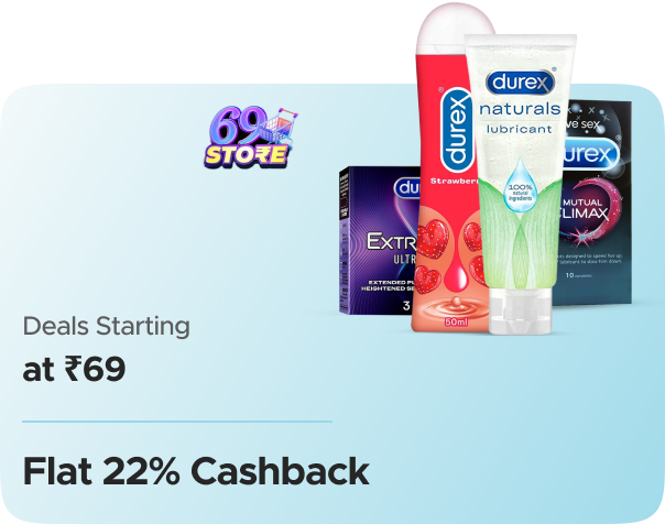 Durex: Lowest Price Ever: Deals Starting at ₹69 + Flat 22% CashKaro Cashback