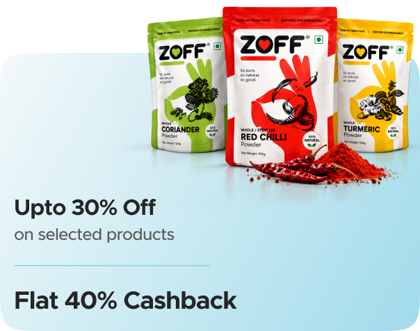 Zoff — Upto 30% Off on selected products + Flat 40% CashKaro Cashback on all orders + Flat 40% Cashback