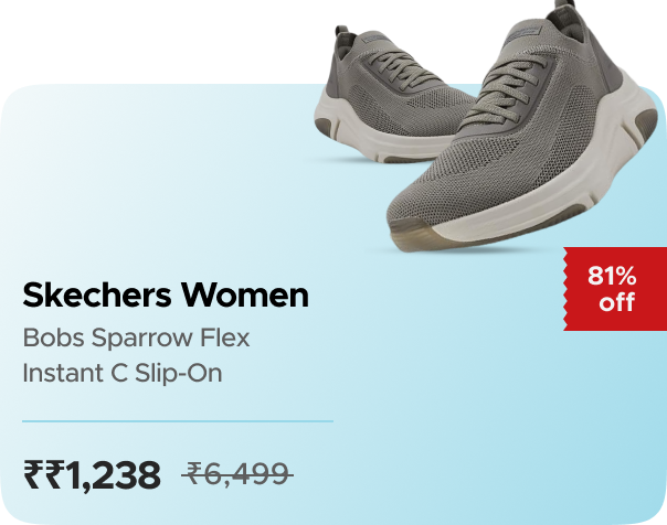 Amazon India Skechers Women Bobs Sparrow Flex Instant — effective ₹1238 (was ₹6499)