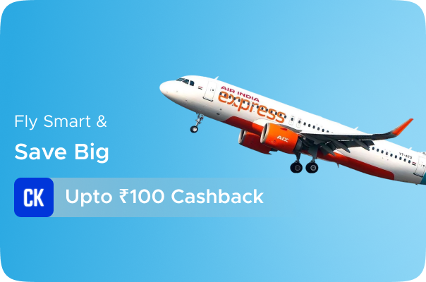 Fly smart & save big + Up to Rs.100 CashKaro Cashback on Flight Bookings