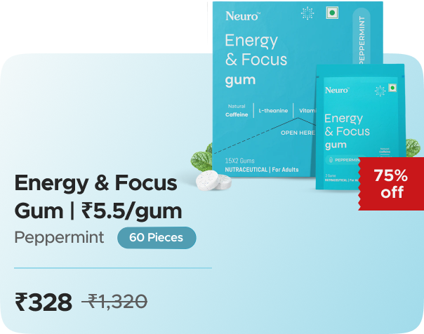 NeuroGum NeuroGum Energy Caffeine Gums - Peppermi — effective ₹328 (was ₹1320)