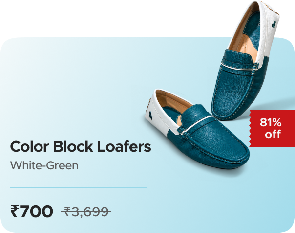 Neemans Color Block Loafers : White-Green — effective ₹700 (was ₹3699)
