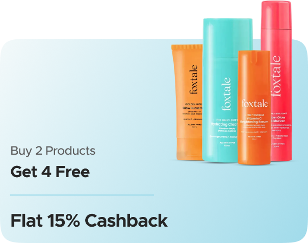 Foxtale — Buy 2 Products and Get 4 Free + Flat 15% CashKaro Cashback + Flat 15% Cashback