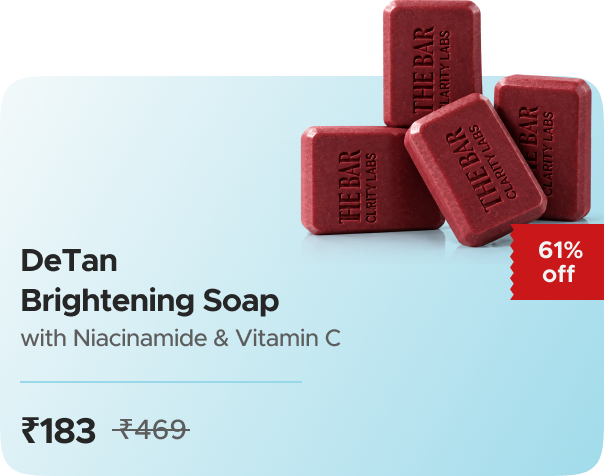 Clarity Labs DeTan Brightening Soap | Pack of 4 — effective ₹183 (was ₹469)