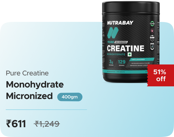 Nutrabay Nutrabay Pure Creatine Monohydrate Micro — effective ₹611 (was ₹1249)