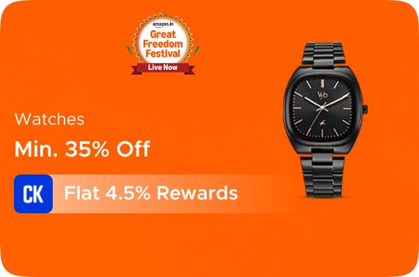 Amazon: Minimum 35% Off on Watches + Flat 4.5% Rewards